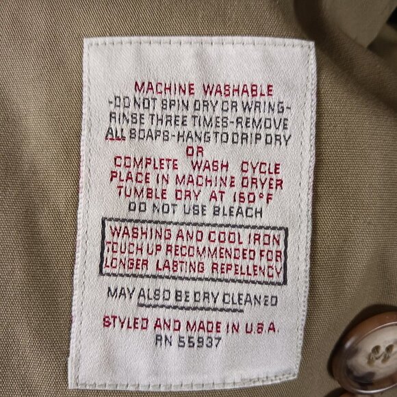 James River Traders Mens Trench Coat Long Detachable Fleece Liner Khaki 44 Long - Picture 9 of 11